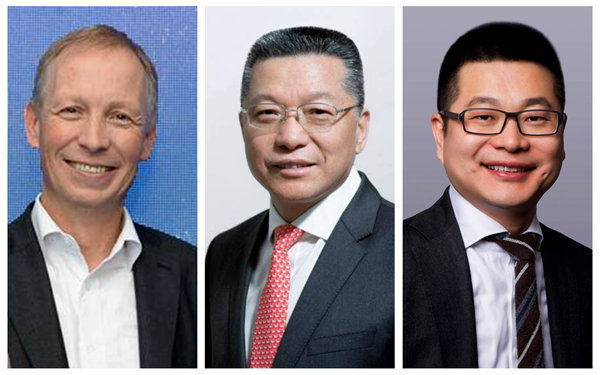诺基亚大中华区总裁马博策（左）、IBM大中华区董事长陈黎明（中）、SAP中国区总经理李强（右）