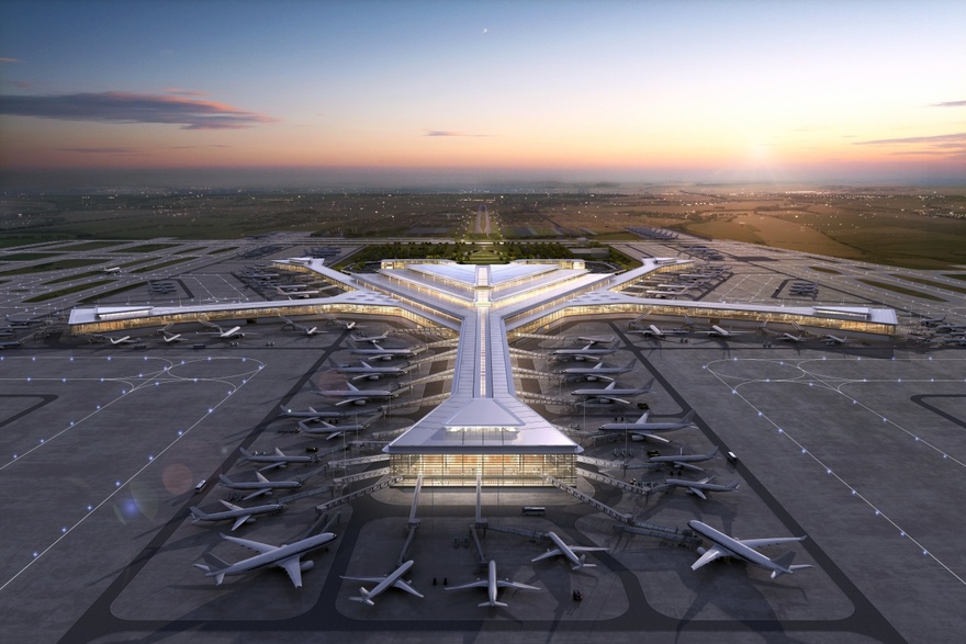 长沙机场T3航站楼项目效果图。资料图片